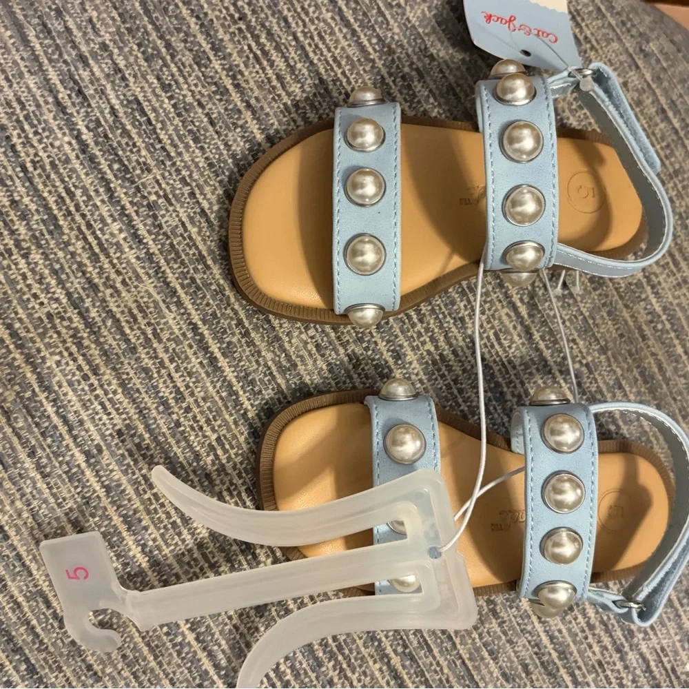 Girls Light Blue Stud-Accent Sandals - Brand: Cat & Jack Toddler size 5 NWT